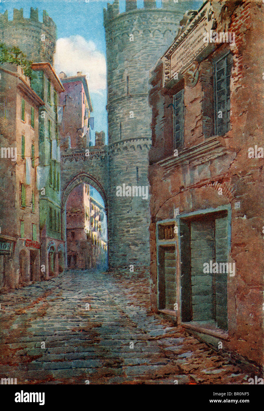 Il luogo di nascita di Colombo a Genova, Italia. Foto Stock