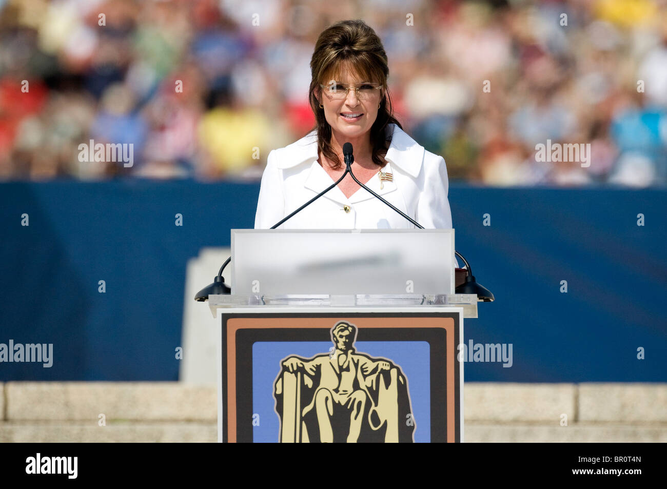 Sarah Palin al ripristino di onore rally presso il Lincoln Memorial sul National Mall. Foto Stock