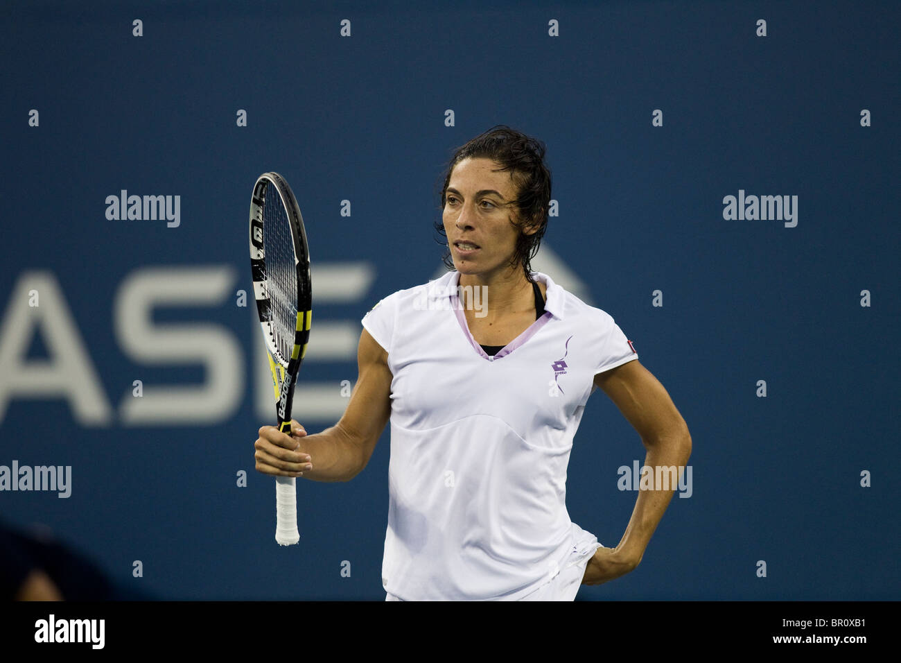 Francesca Schiavone (ITA) competono al 2010 US Open Tennis Foto Stock