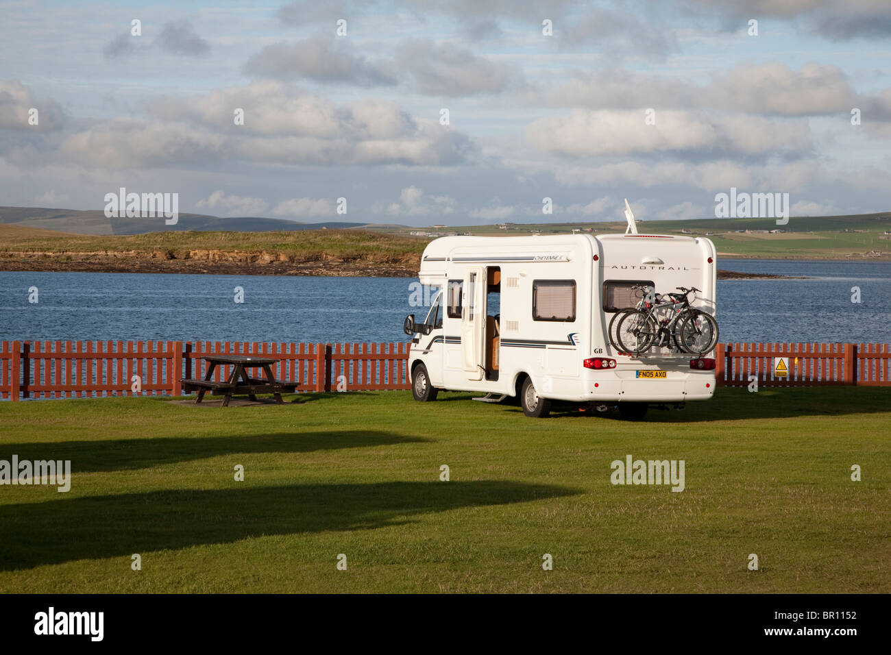 Camping Van a Stromness nelle Orkney Islands, Scozia Foto Stock