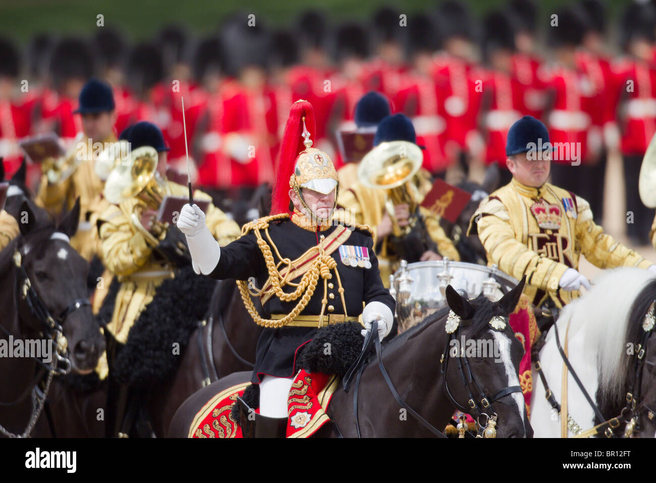 Montato bande della cavalleria della famiglia. "Trooping il colore' 2010 Foto Stock