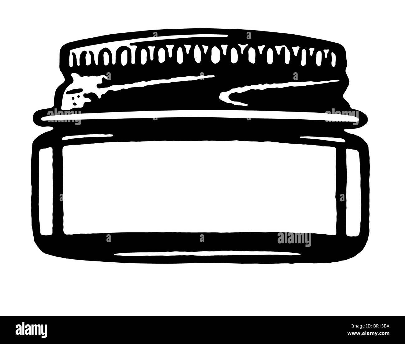 Una versione in bianco e nero di un disegno di un vaso Foto Stock