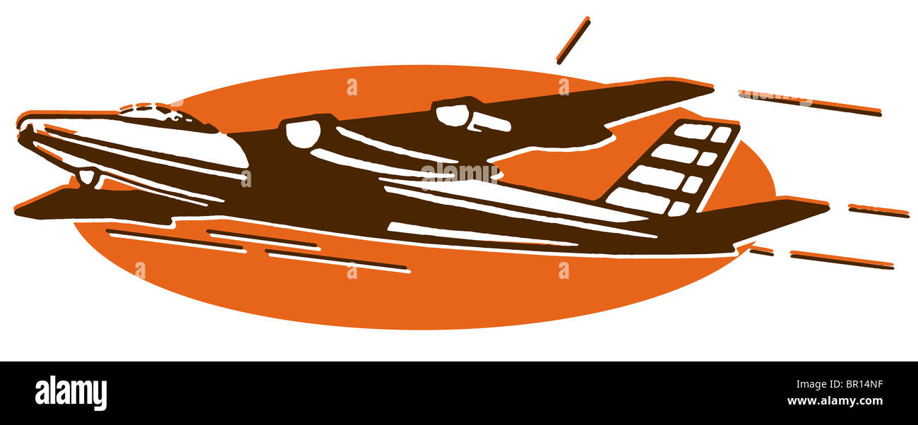 Un vintage illustrazione di un aeromobile Foto Stock