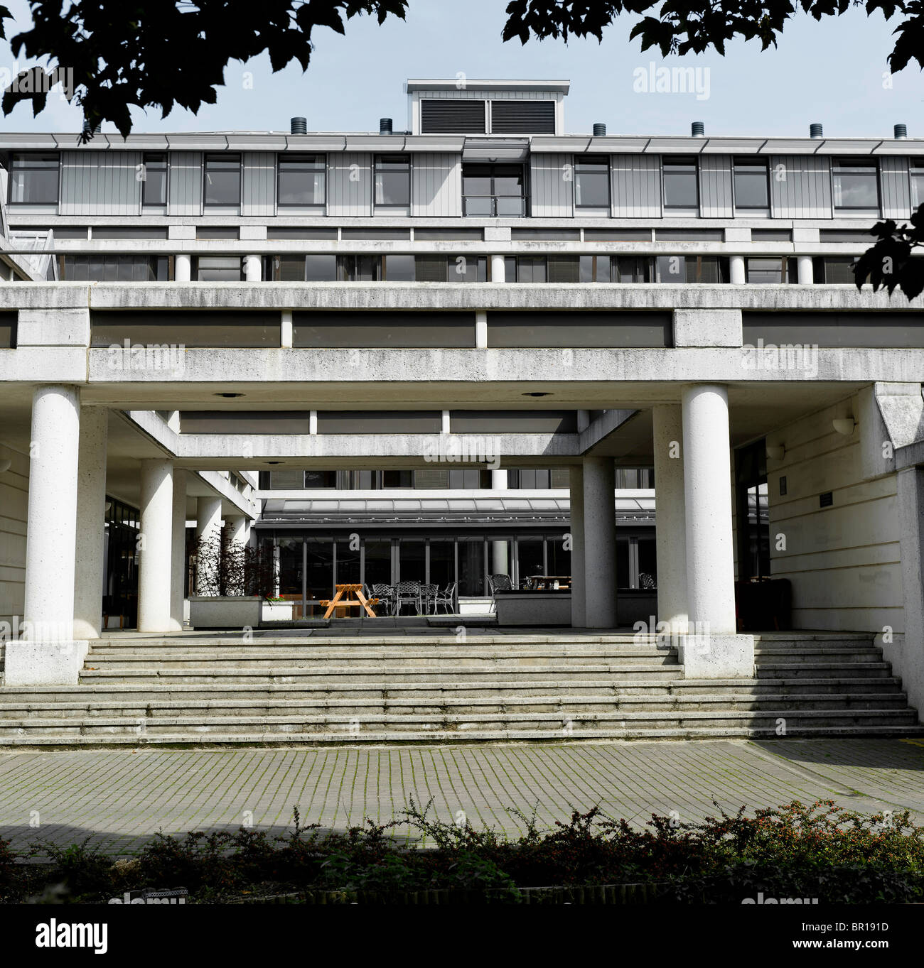 Queens college' edificio in calcestruzzo, Università di Cambridge. Foto Stock