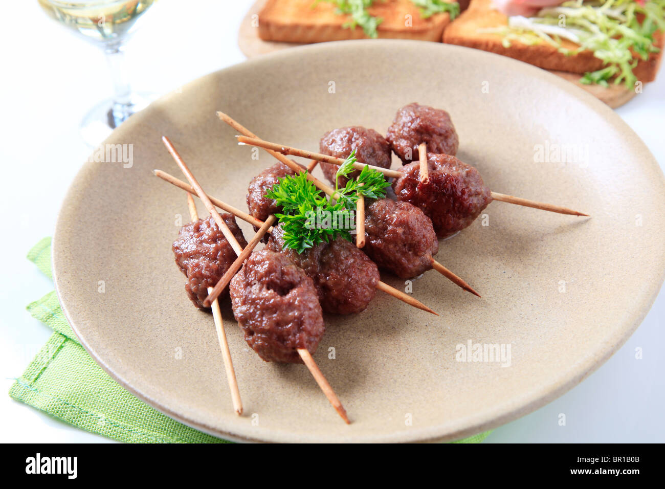 Arrosto di carne tritata sfere Foto Stock