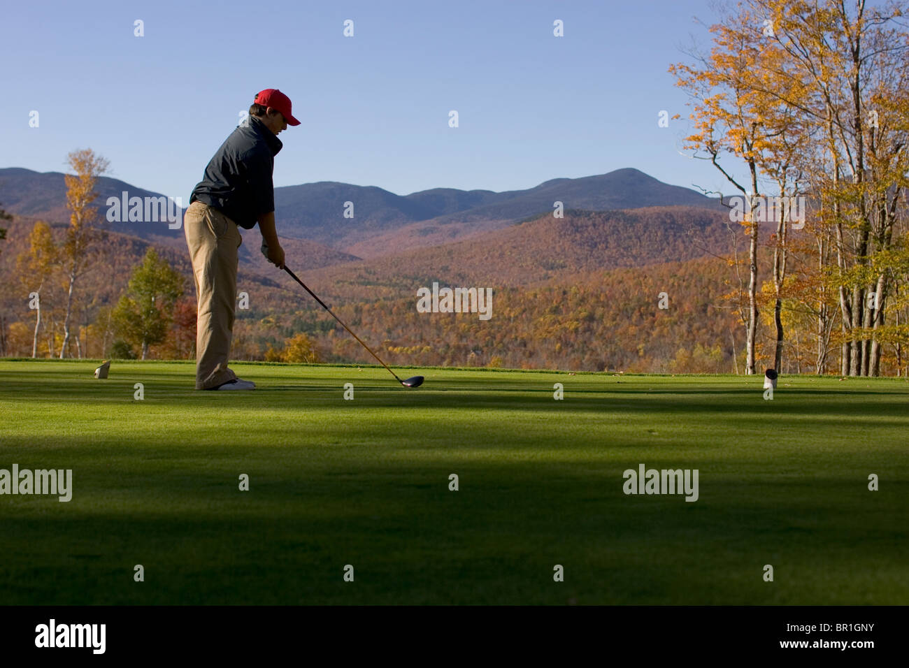 Golf presso il Sunday River Foto Stock