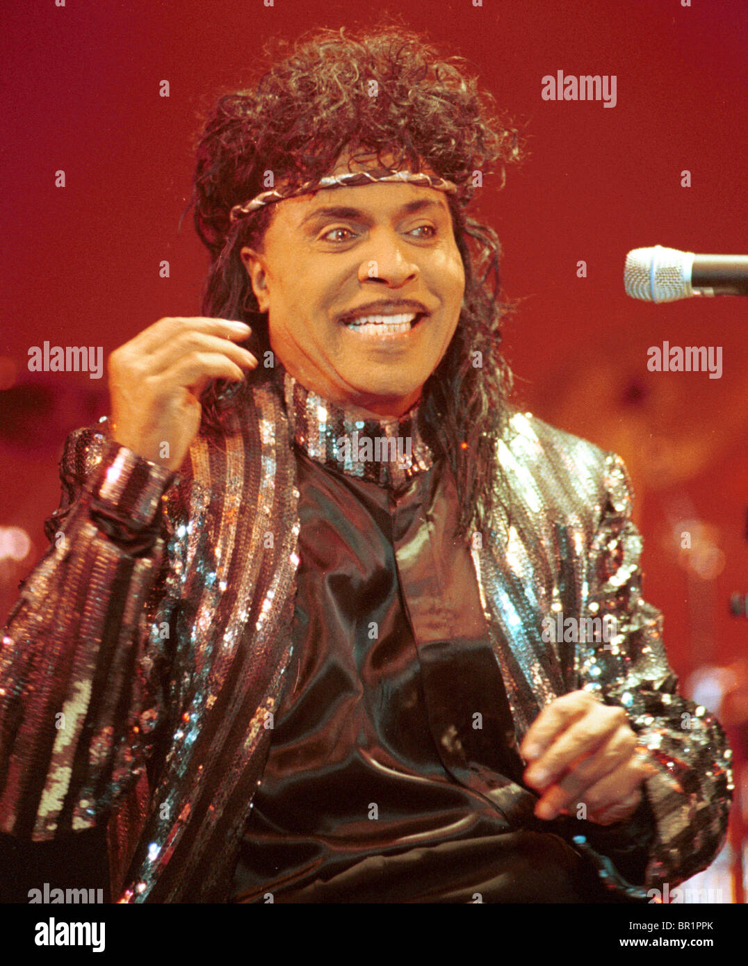 Little Richard esegue sul verde. Foto Stock