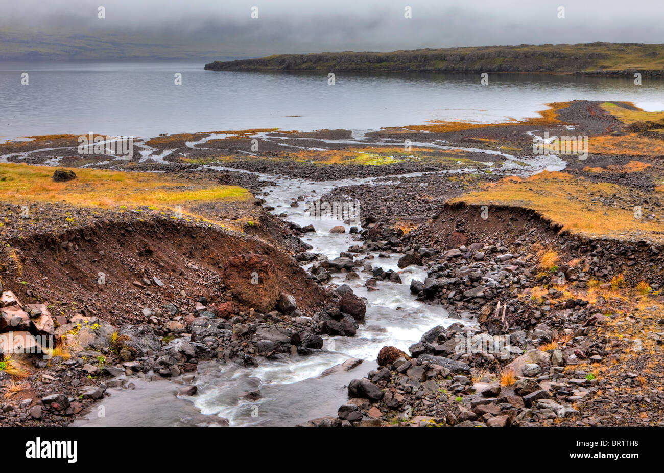 Oriente fiordi, Islanda Foto Stock