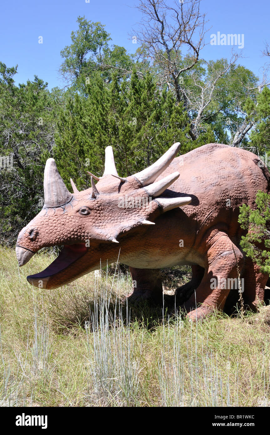 Styracosaurus, mondo di dinosauri, Glen Rose, Texas, Stati Uniti d'America Foto Stock
