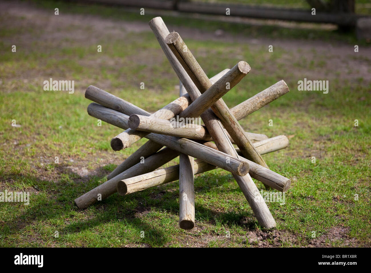 Pila di bastone di legno Foto Stock
