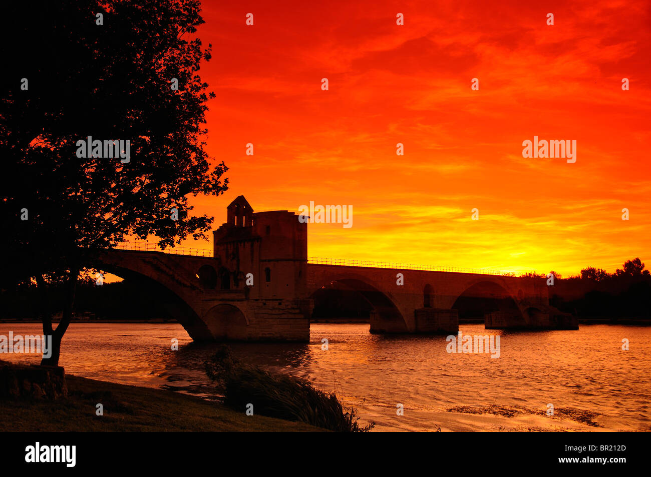 Tramonto a Avignon, Francia Foto Stock