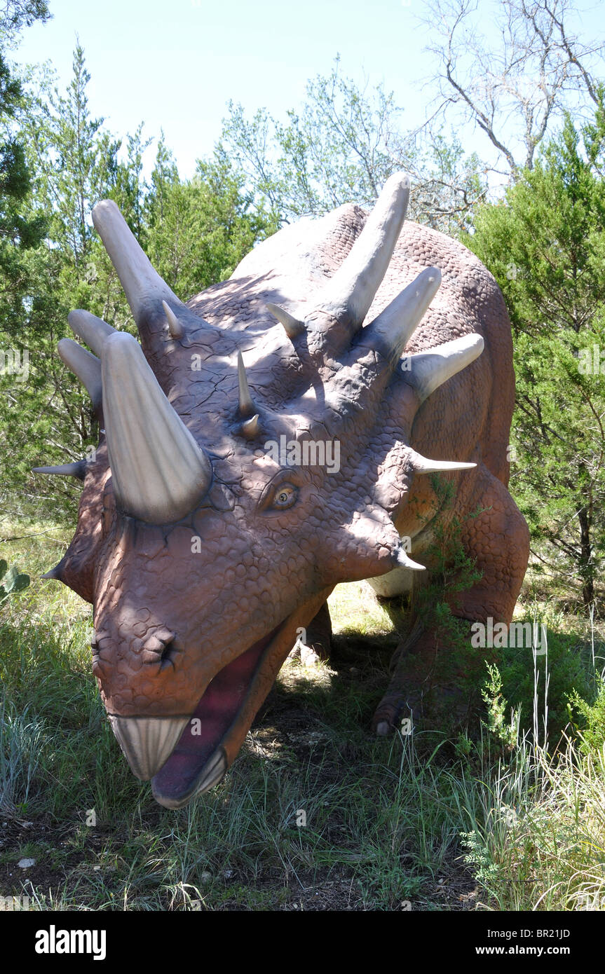 Styracosaurus, mondo di dinosauri, Glen Rose, Texas, Stati Uniti d'America Foto Stock