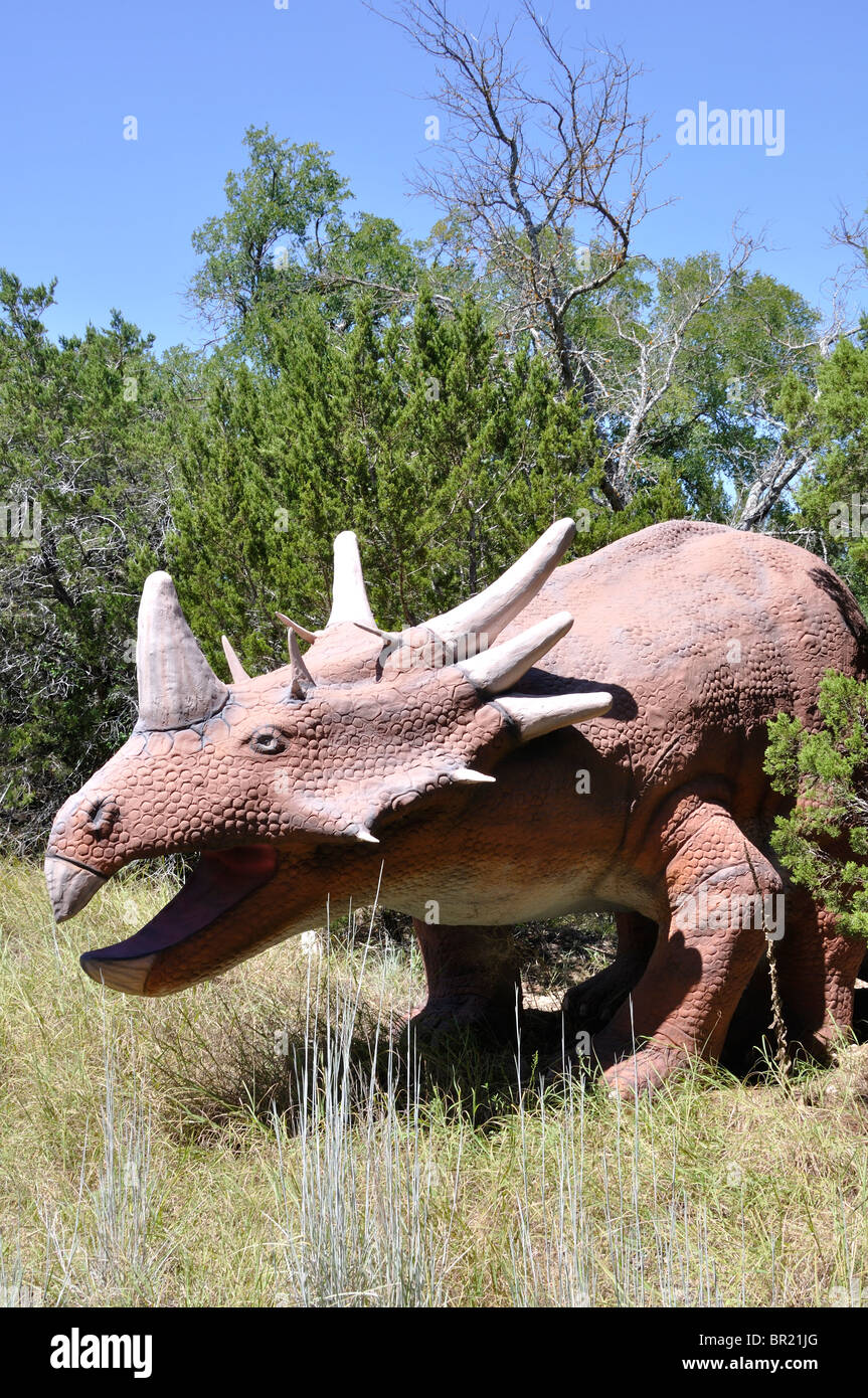 Styracosaurus, mondo di dinosauri, Glen Rose, Texas, Stati Uniti d'America Foto Stock
