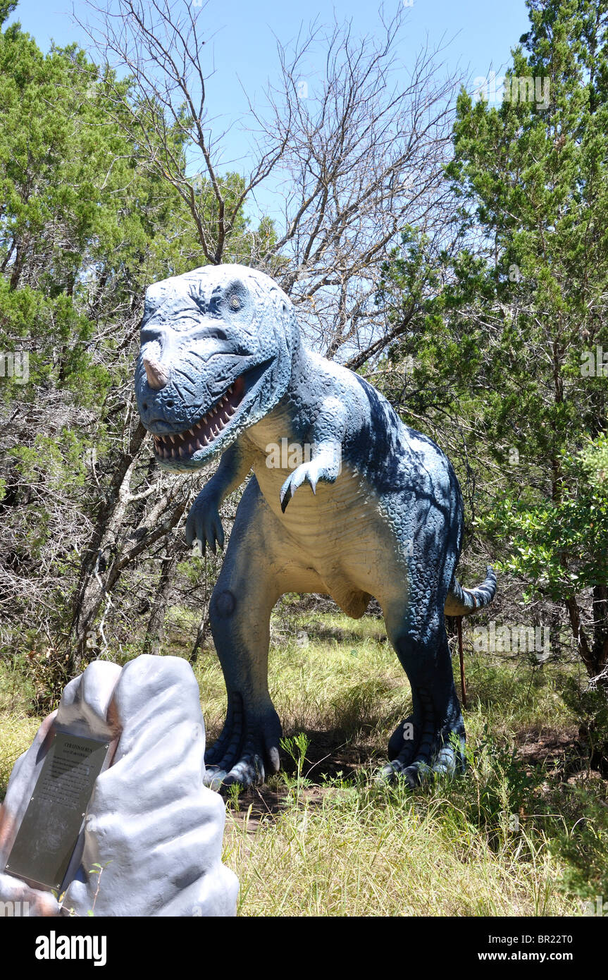 Ceratosaurus, mondo di dinosauri, Glen Rose, Texas, Stati Uniti d'America Foto Stock