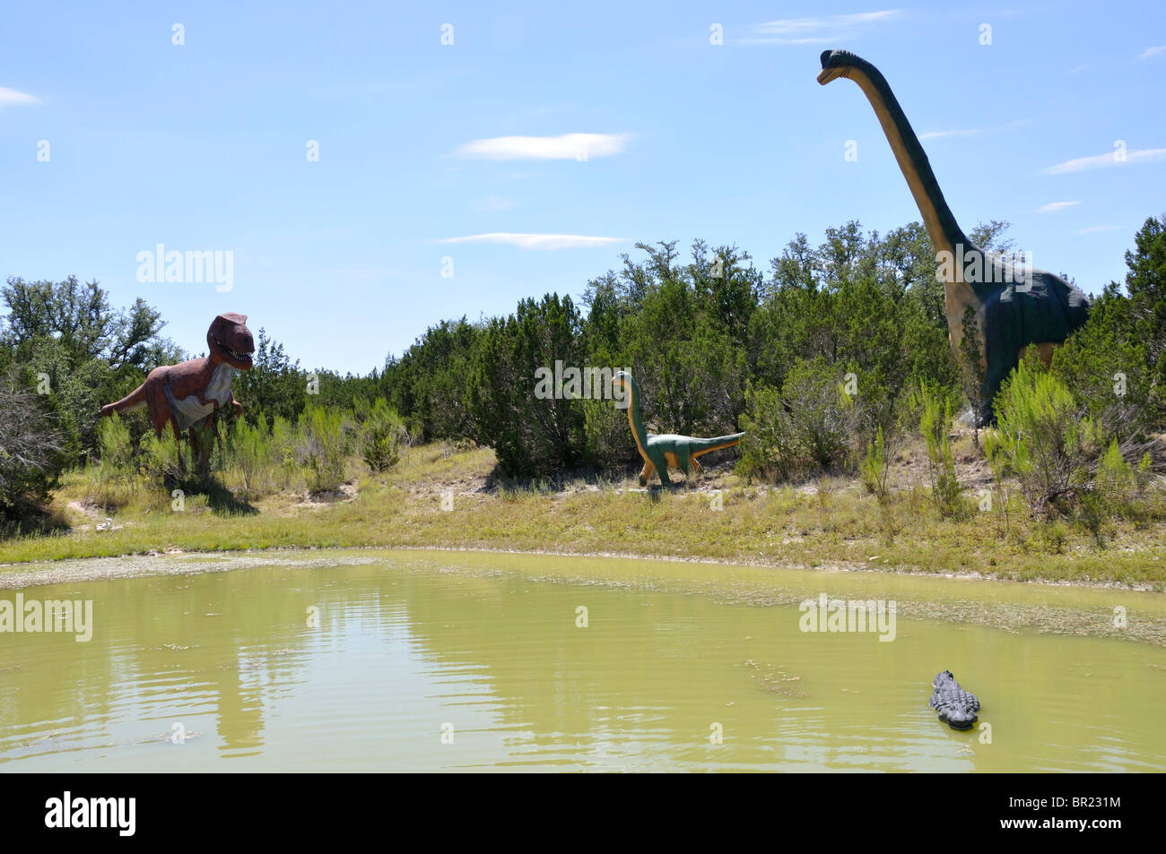 Brachiosaurus, mondo di dinosauri, Glen Rose, Texas, Stati Uniti d'America Foto Stock