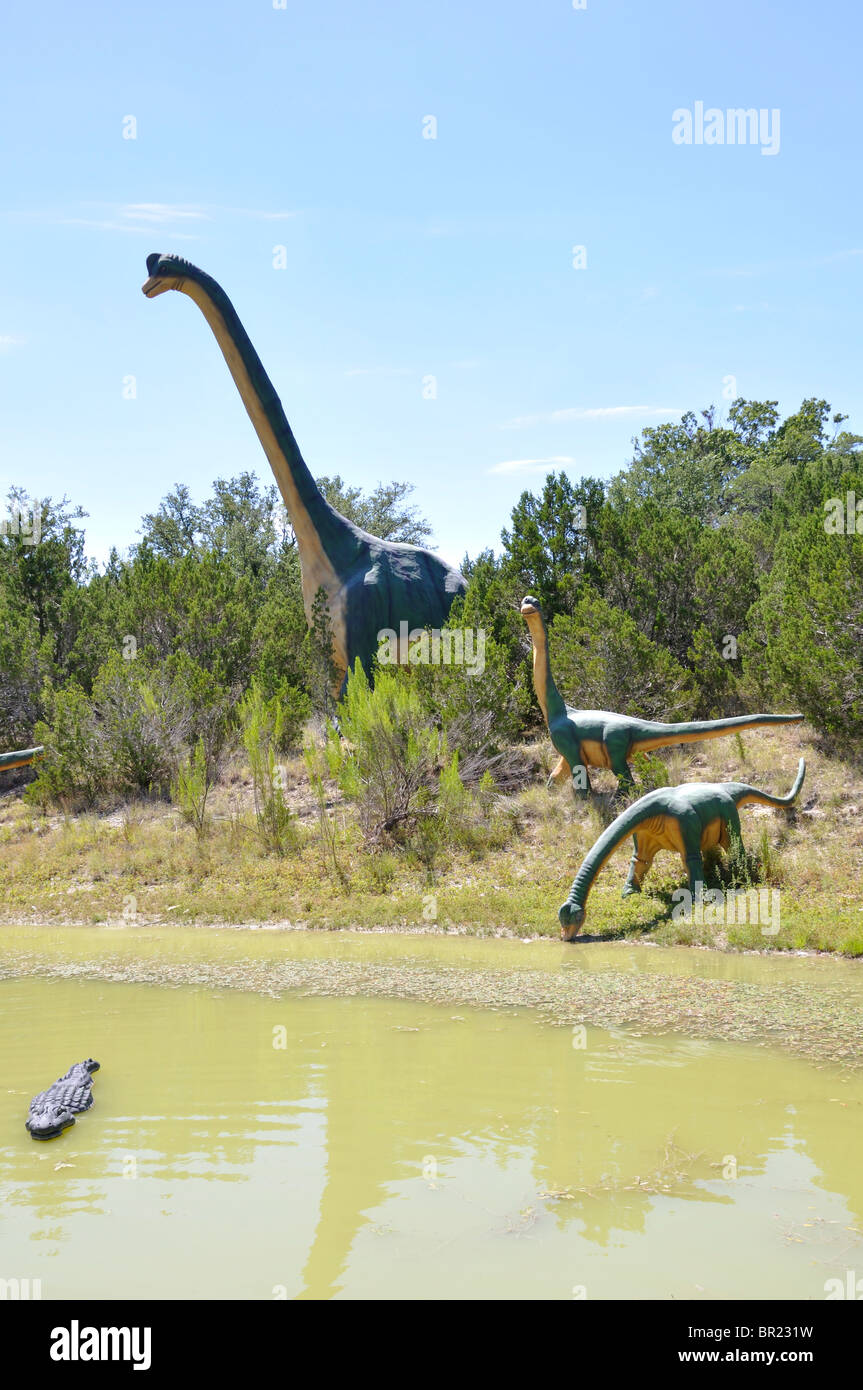 Brachiosaurus, mondo di dinosauri, Glen Rose, Texas, Stati Uniti d'America Foto Stock