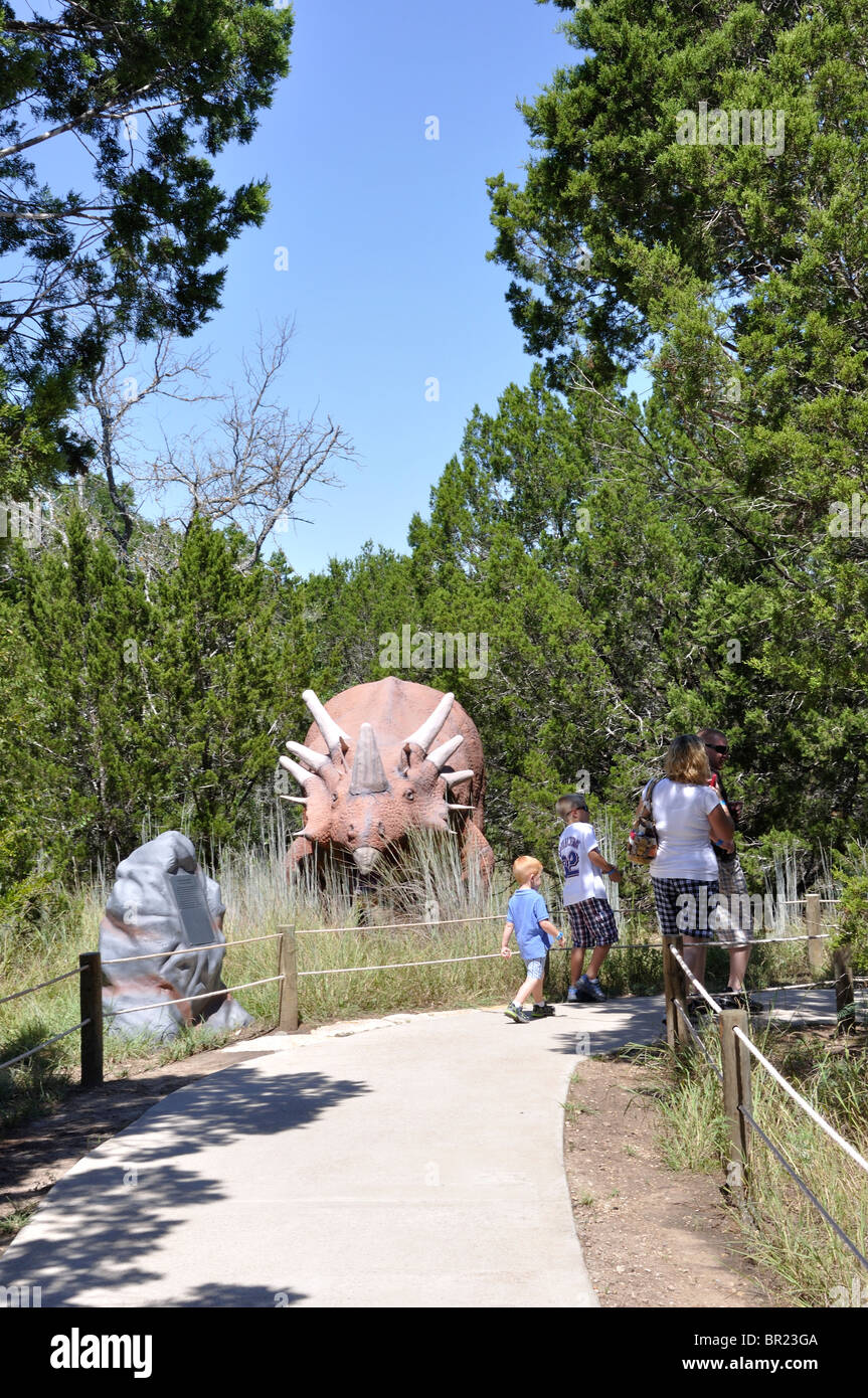 Styracosaurus, mondo di dinosauri, Glen Rose, Texas, Stati Uniti d'America Foto Stock