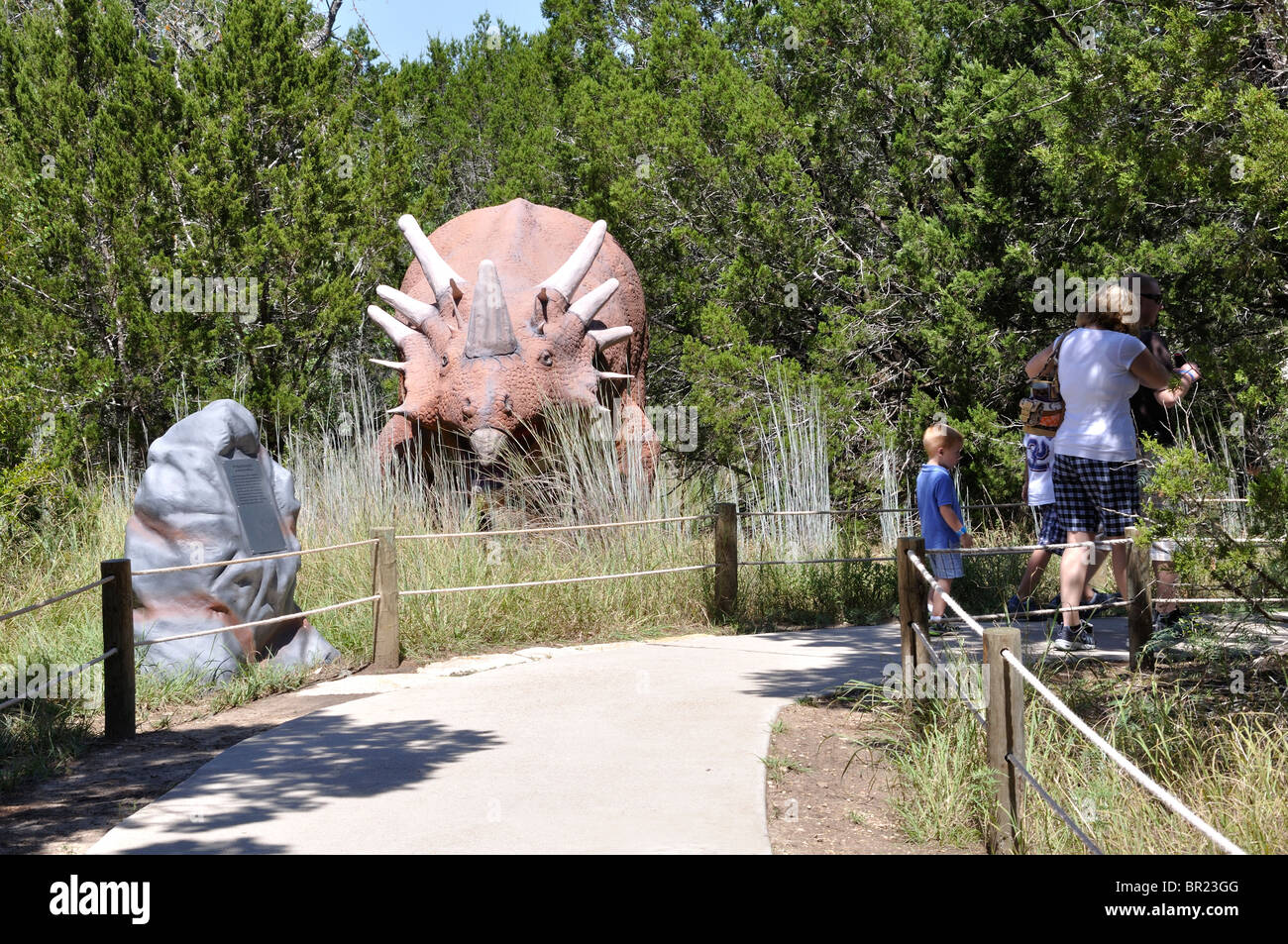 Styracosaurus, mondo di dinosauri, Glen Rose, Texas, Stati Uniti d'America Foto Stock
