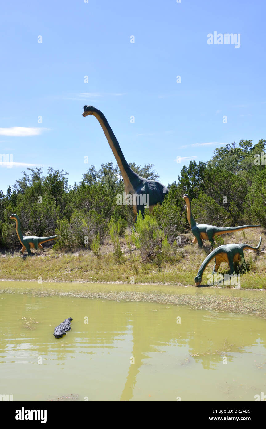 Brachiosaurus, mondo di dinosauri, Glen Rose, Texas, Stati Uniti d'America Foto Stock