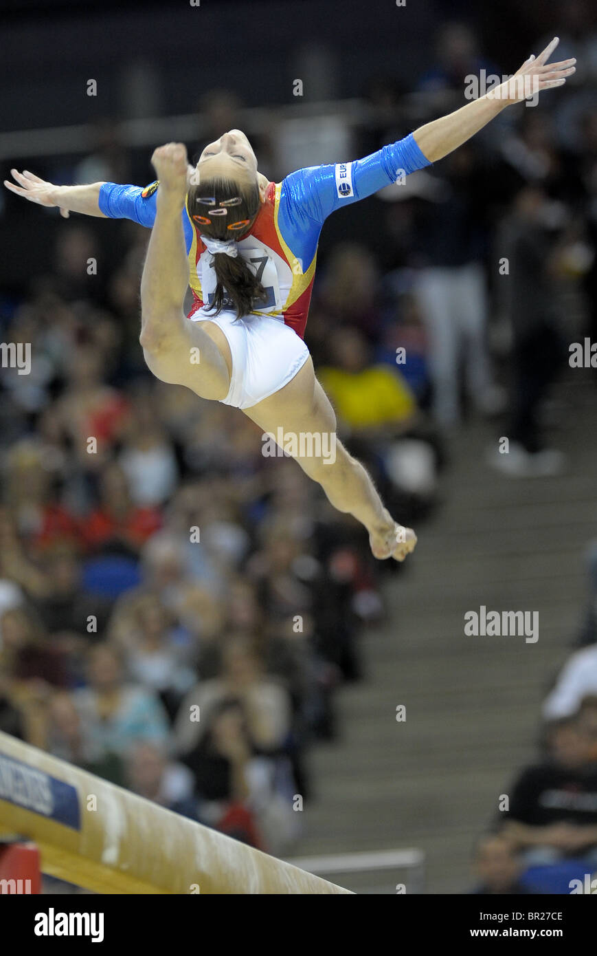 Campionato del mondo la ginnastica all'Arena O2 SETTEMBRE 2009. E Mens Womens singoli apparecchi Finali Domenica. Foto Stock