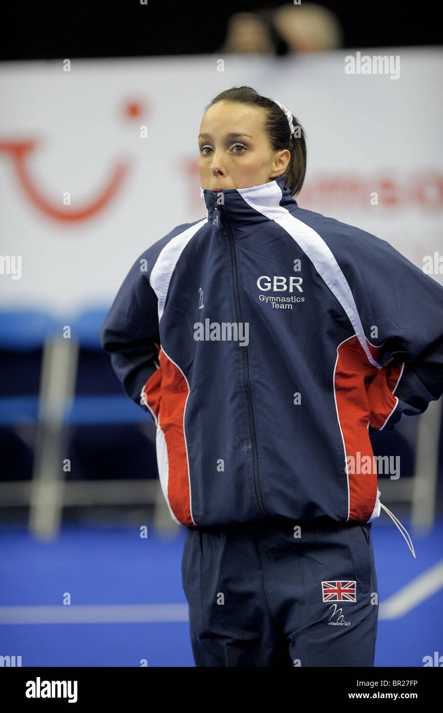 Campionato del mondo la ginnastica all'Arena O2 SETTEMBRE 2009. E Mens Womens singoli apparecchi Finali Domenica. Foto Stock