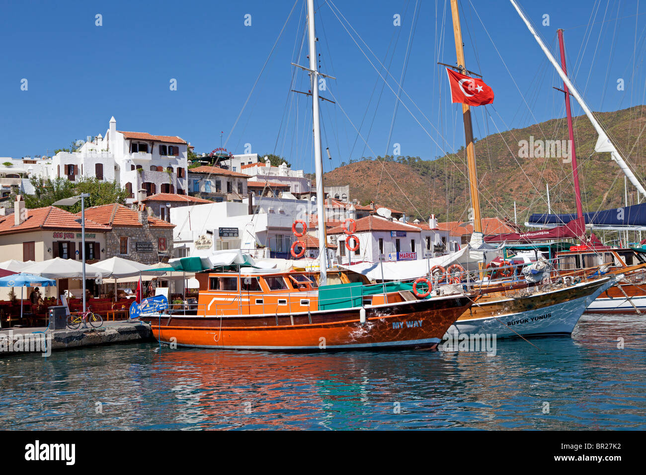 Porto di Marmaris, nella costa occidentale della Turchia Foto Stock