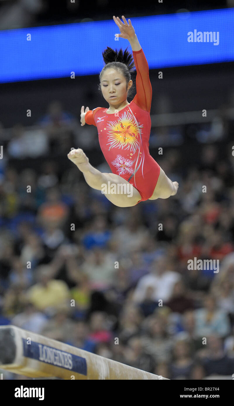 Campionato del mondo la ginnastica all'Arena O2 SETTEMBRE 2009. E Mens Womens singoli apparecchi Finali Domenica. Foto Stock