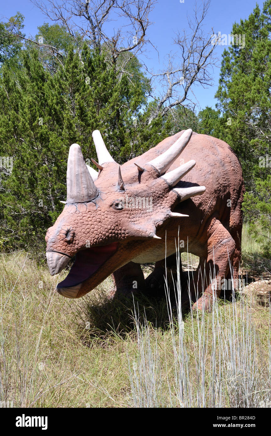 Styracosaurus, mondo di dinosauri, Glen Rose, Texas, Stati Uniti d'America Foto Stock