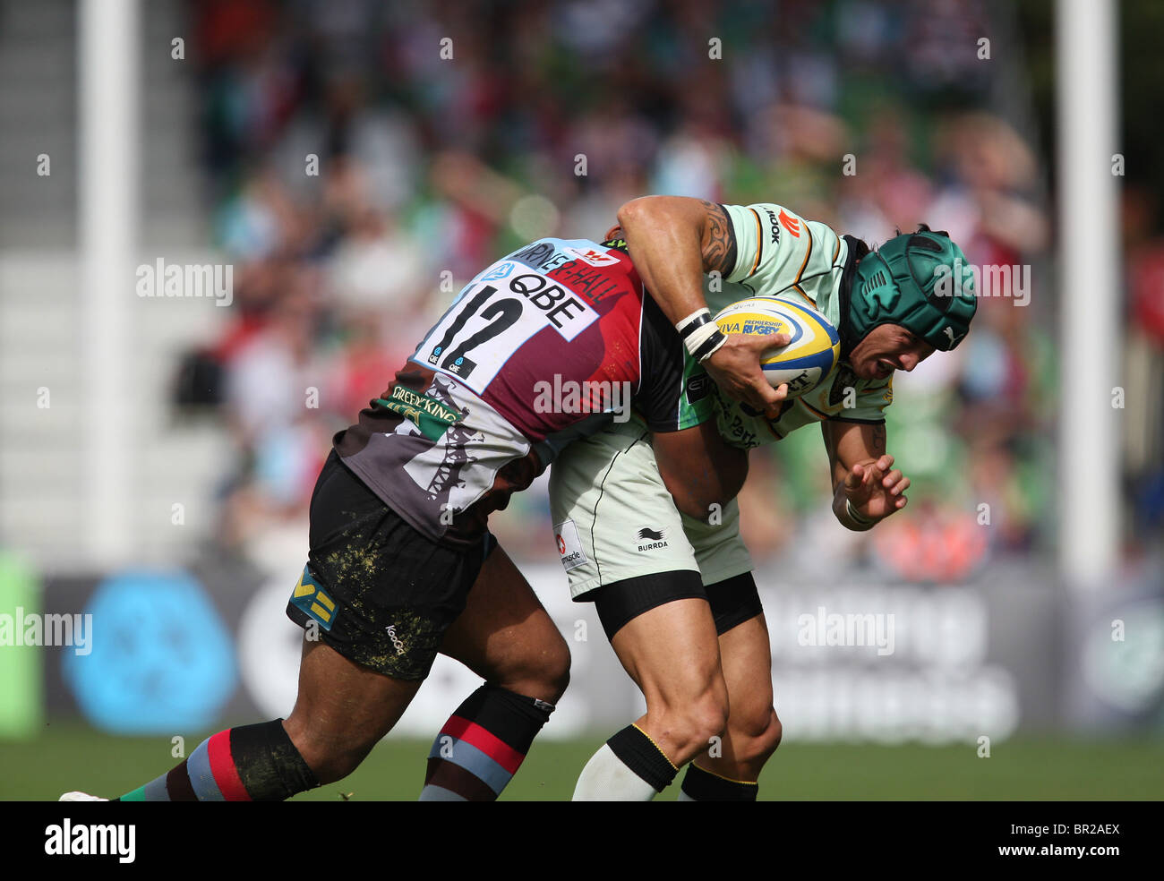 Aviva Premiership partita di rugby arlecchini v Northampton Santi Foto Stock