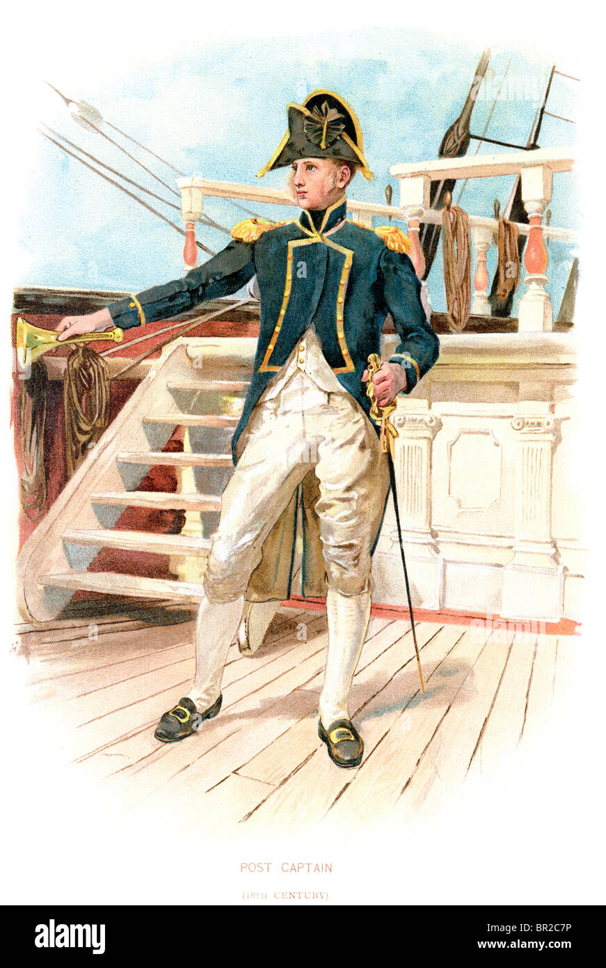 Post-Captain è un obsoleto forma alternativa del rango di capitano nella Royal Navy. Foto Stock