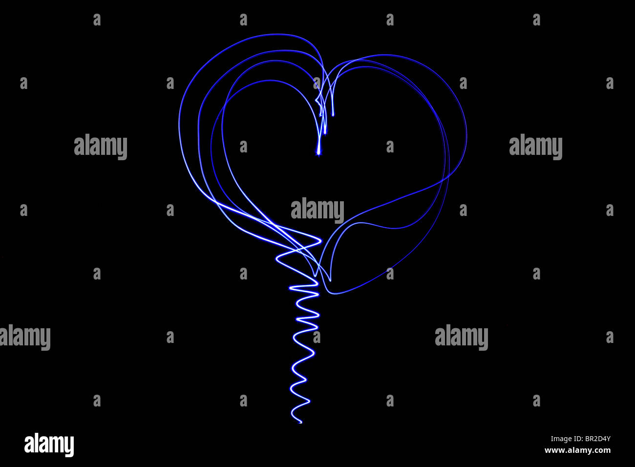 La pittura di luce amore cuore Foto Stock