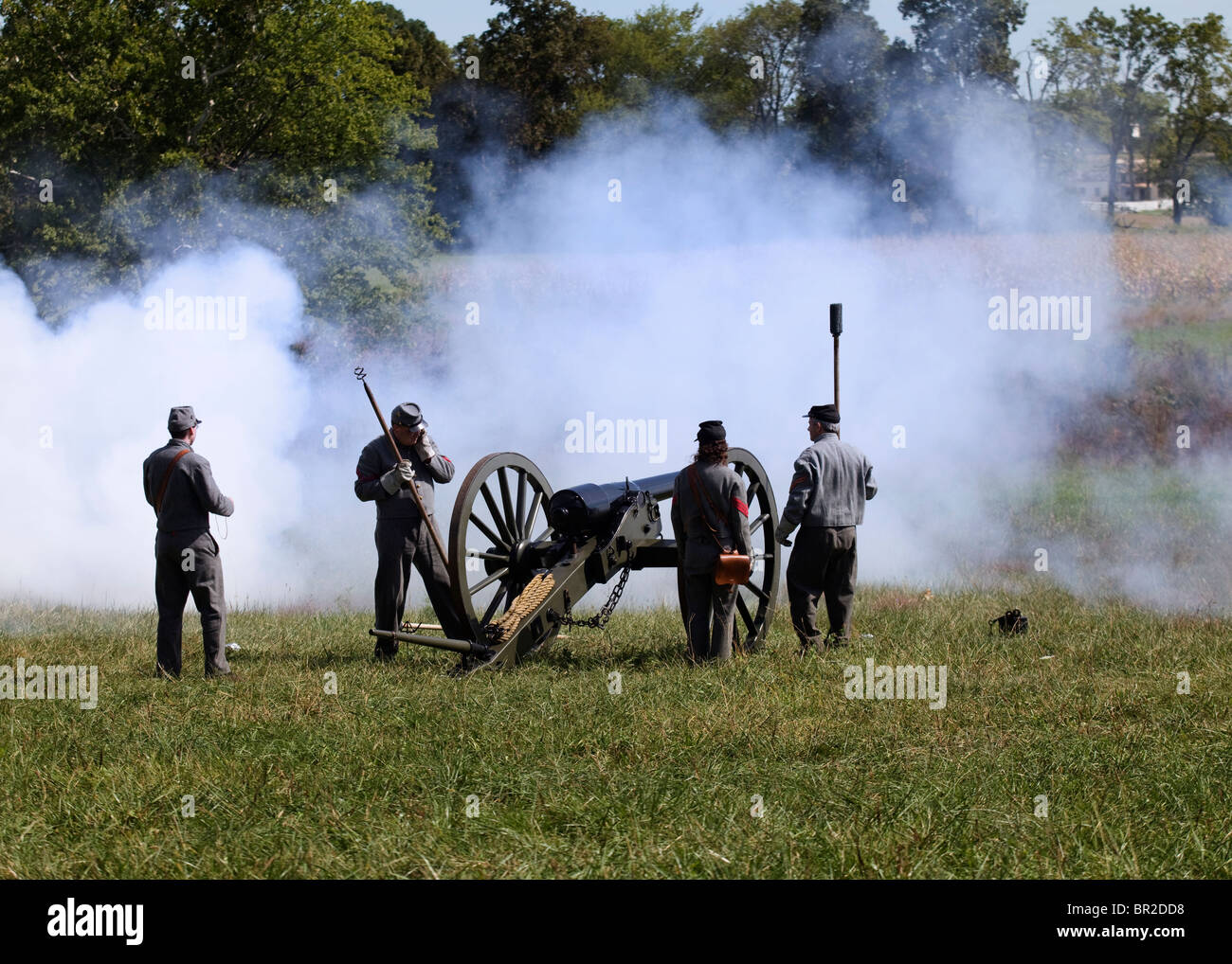 La guerra civile americana rievocazione storica - Gettysburg, Pennsylvania, STATI UNITI D'AMERICA Foto Stock