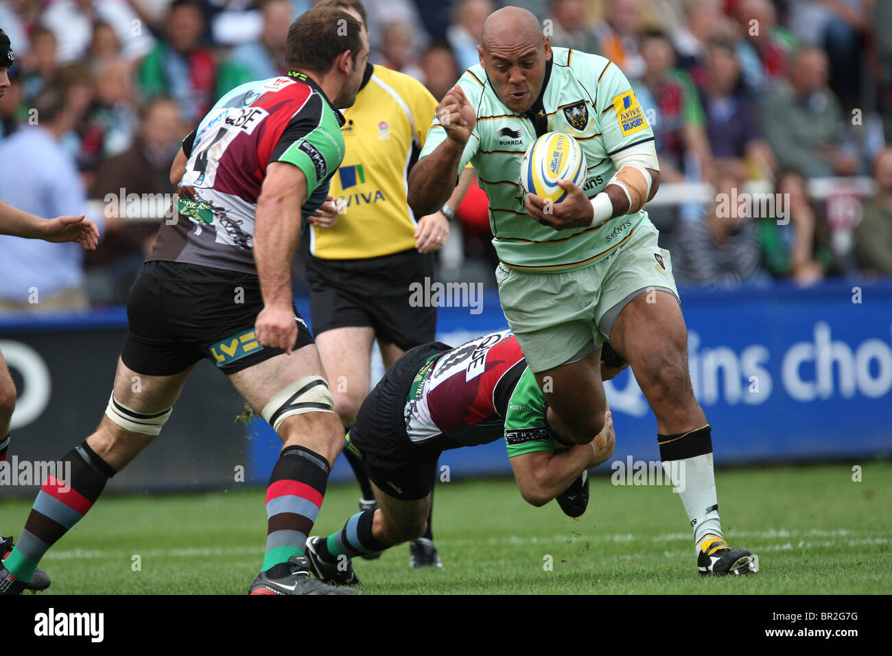 Aviva Premiership partita di rugby arlecchini v Northampton Santi Foto Stock