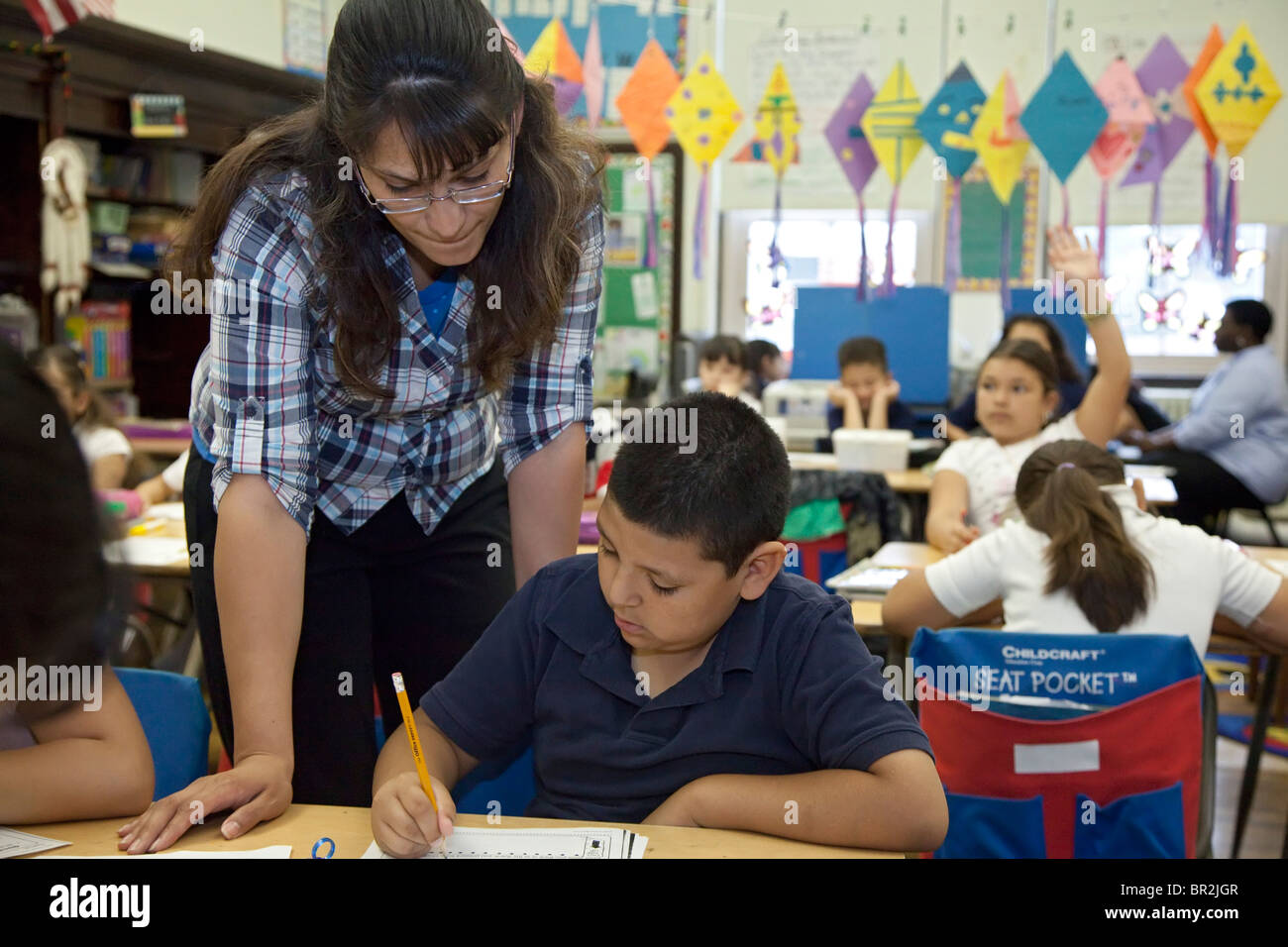 Scuola elementare di classe a Detroit Foto Stock