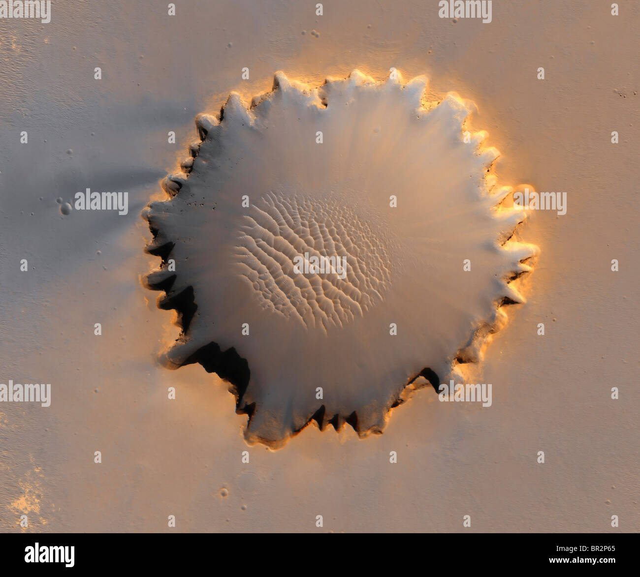 Cratere Victoria, un cratere da impatto a Meridiani Planum, vicino all'equatore di Marte. Foto Stock