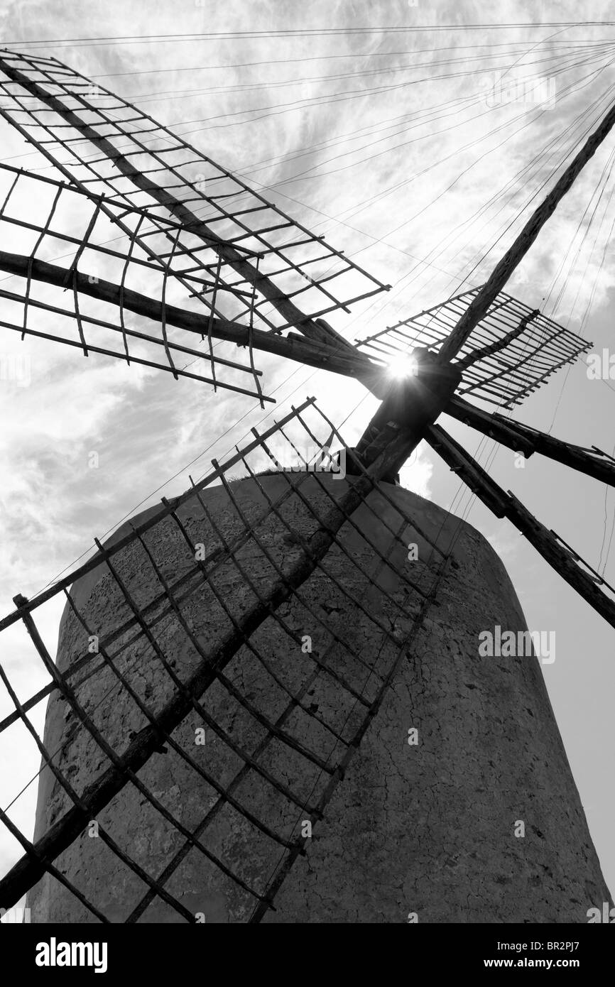 Isole Baleari il mulino a vento di mulini a vento in Spagna la cultura tradizionale Foto Stock