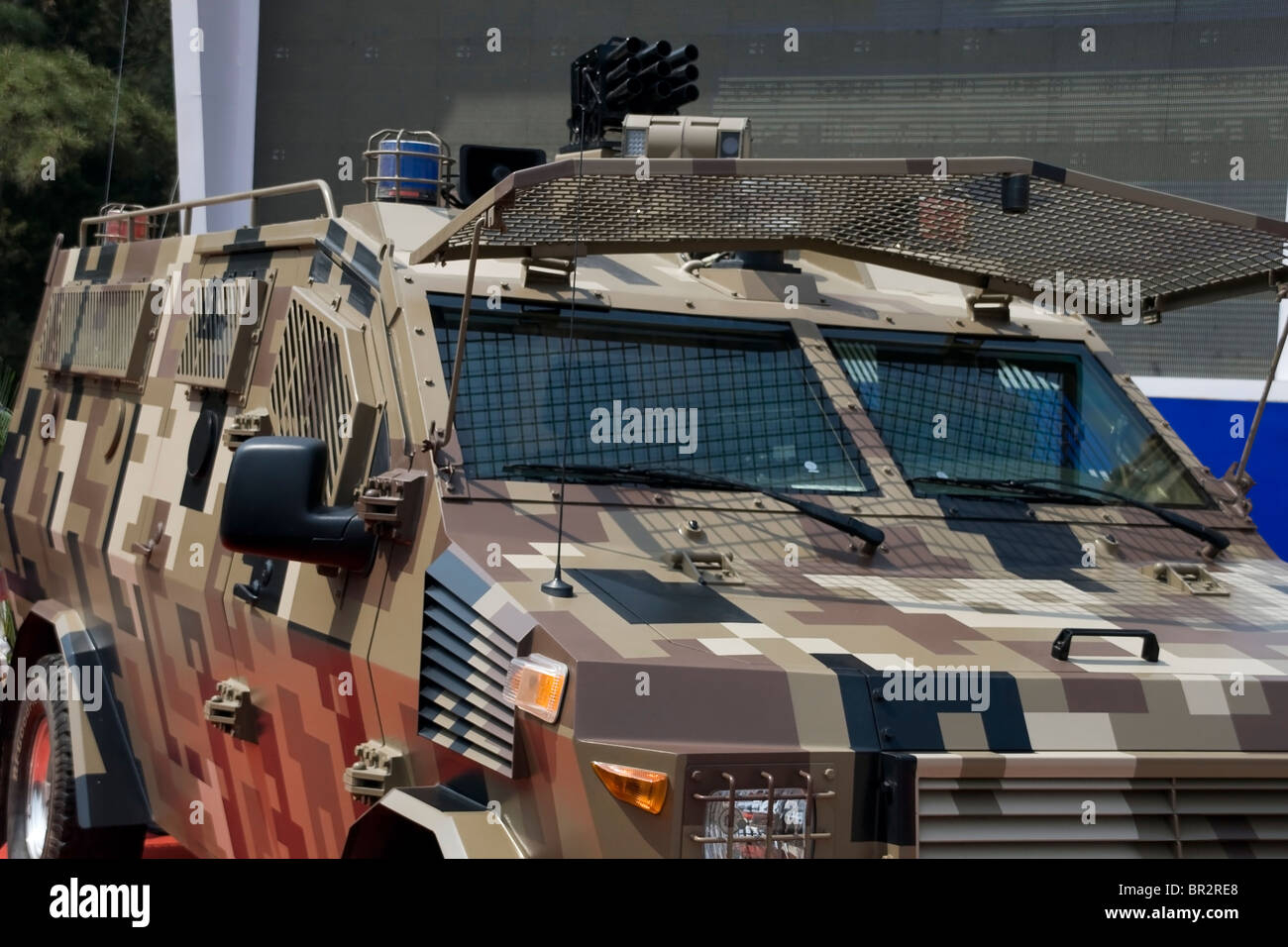 Una macchina della polizia sta aspettando Foto Stock