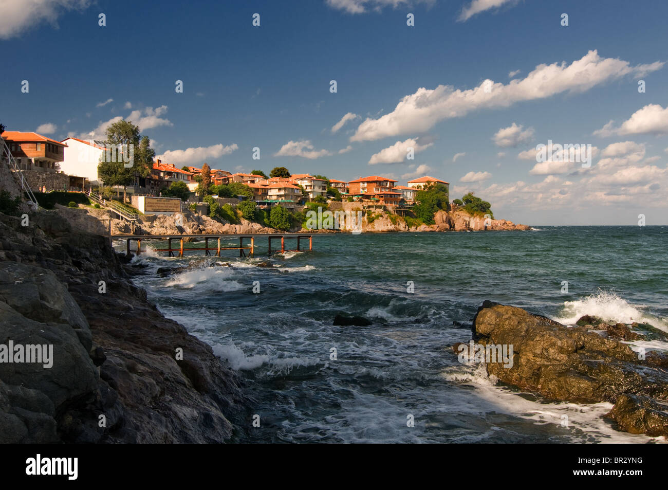 Sozopol costa al Mar Nero in Bulgaria Foto Stock