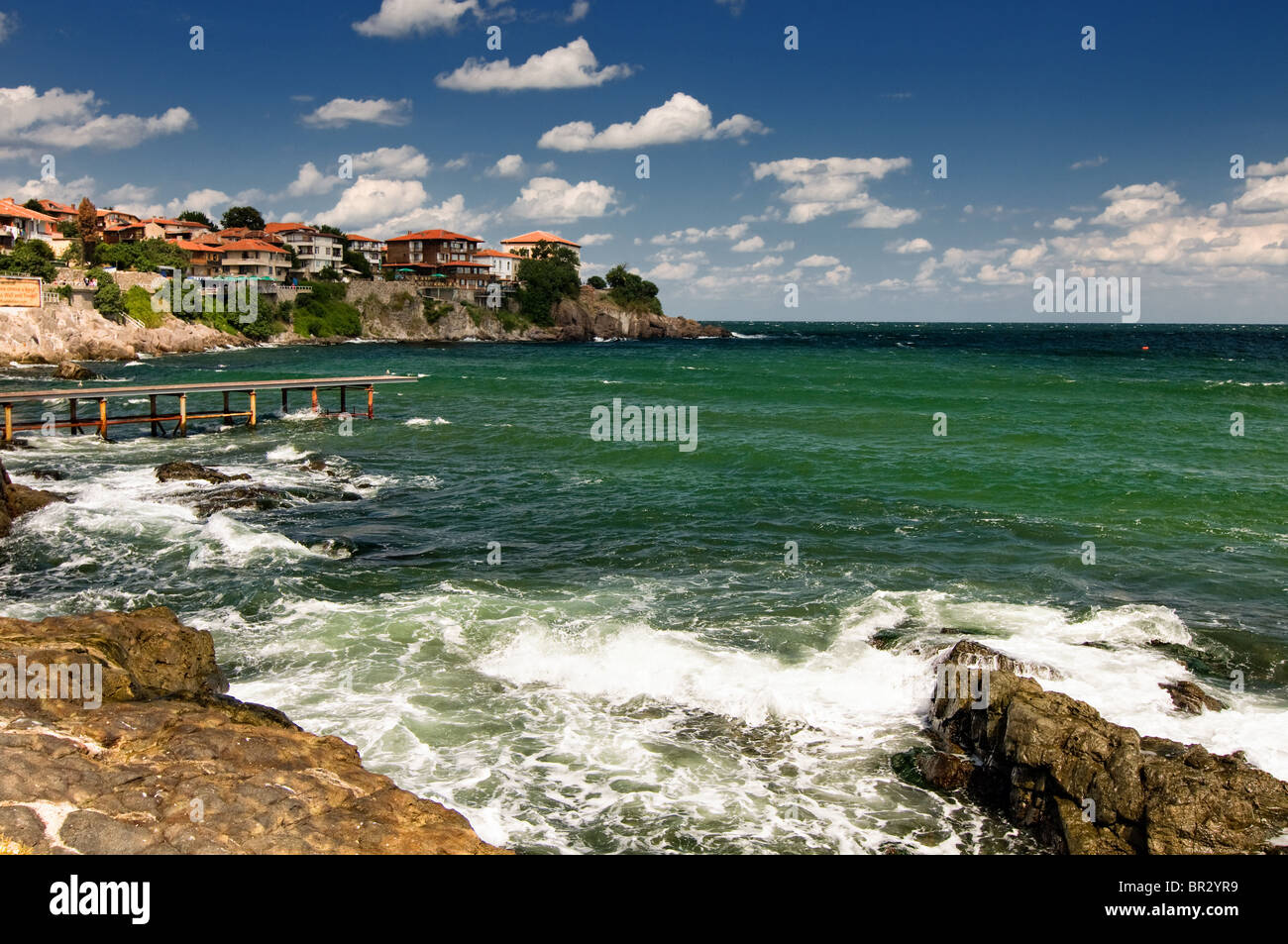 Sozopol costa al Mar Nero in Bulgaria Foto Stock