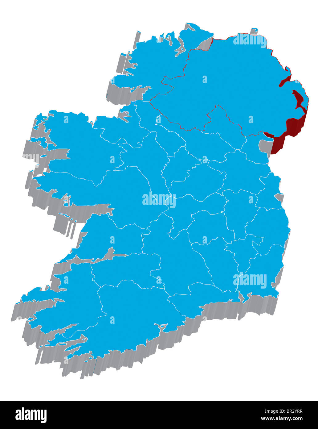 Vi è una mappa del paese in Irlanda Foto Stock