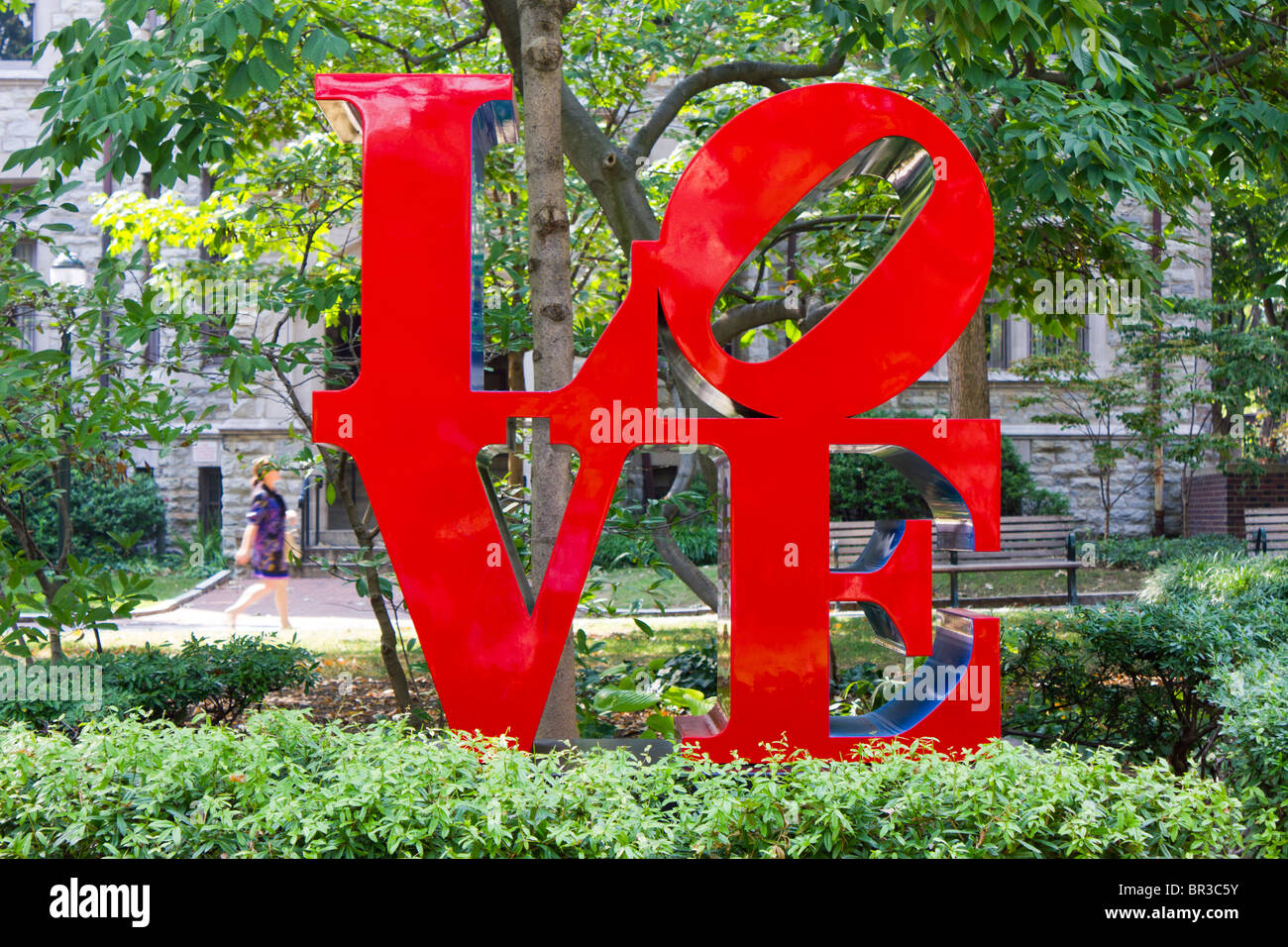 Amore scultura, University of Pennsylvania campus, Philadelphia, Stati Uniti d'America Foto Stock