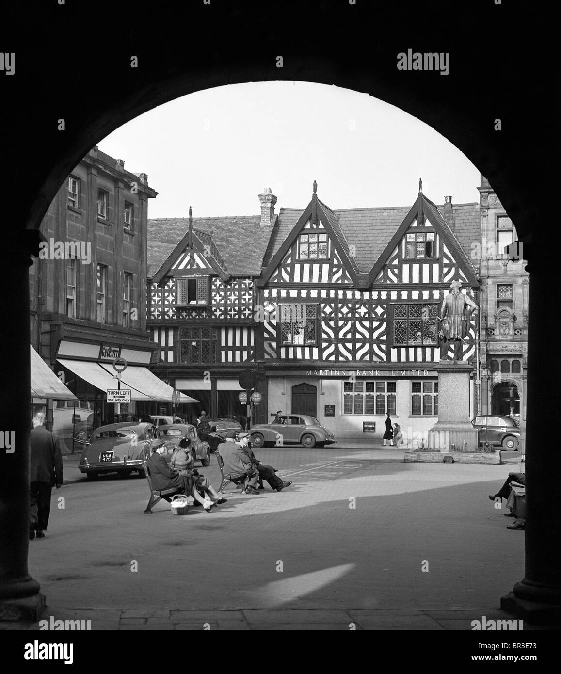 La Piazza a Shrewsbury Shropshire 1959 Foto Stock