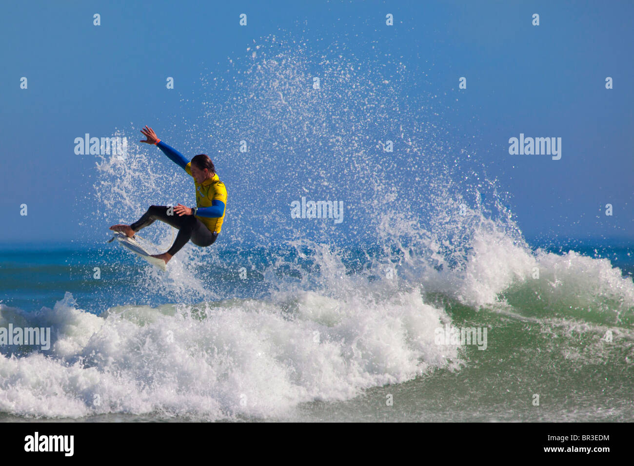 Wolfalley aria Off Surf Contest a trefolo, Cape Town, Sud Africa Foto Stock