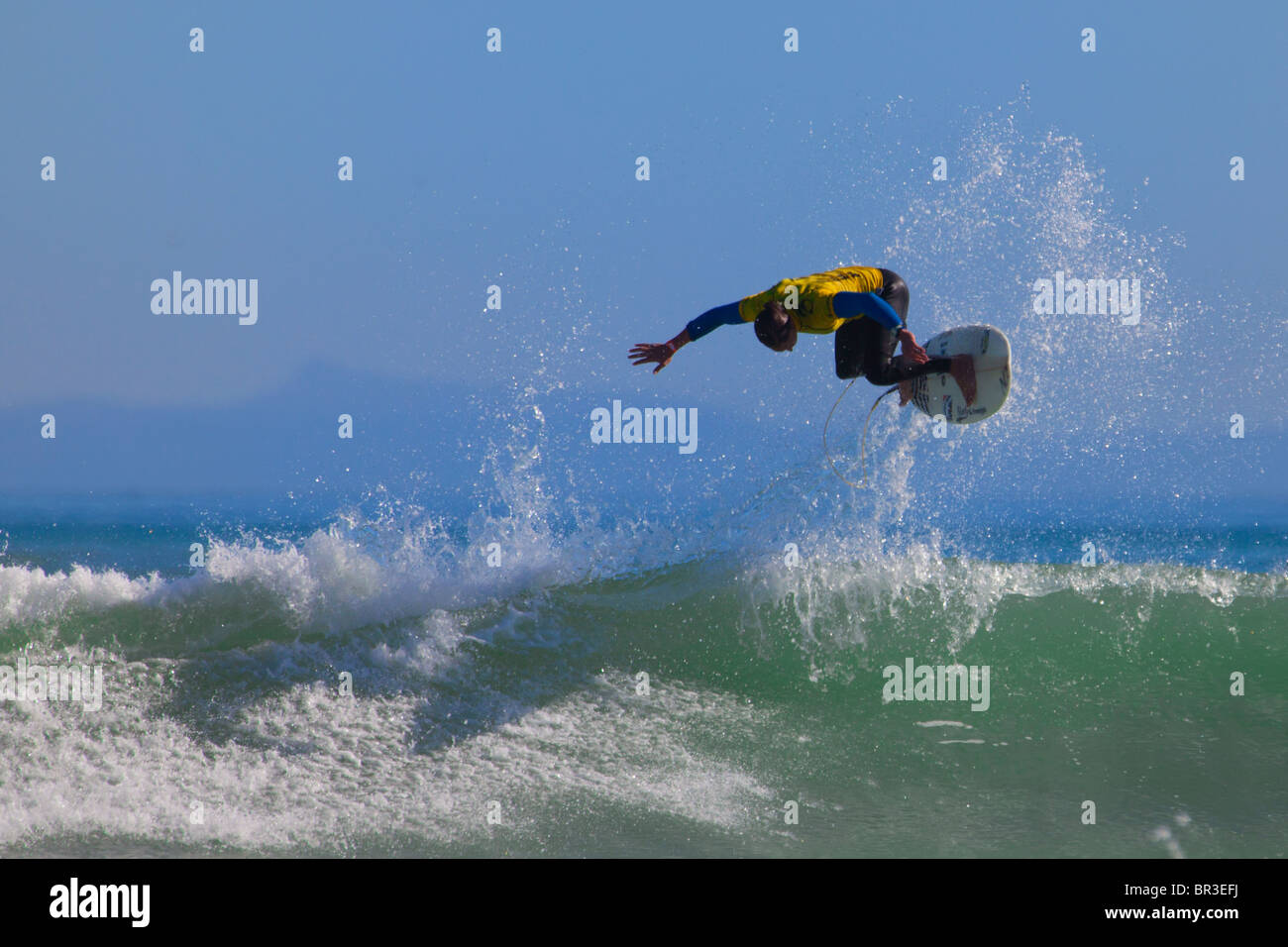 Wolfalley aria Off Surf Contest a trefolo, Cape Town, Sud Africa Foto Stock