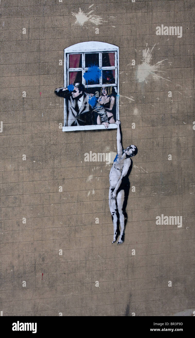 Banksy Stencil Graffiti, Park Street, Bristol Foto stock Alamy