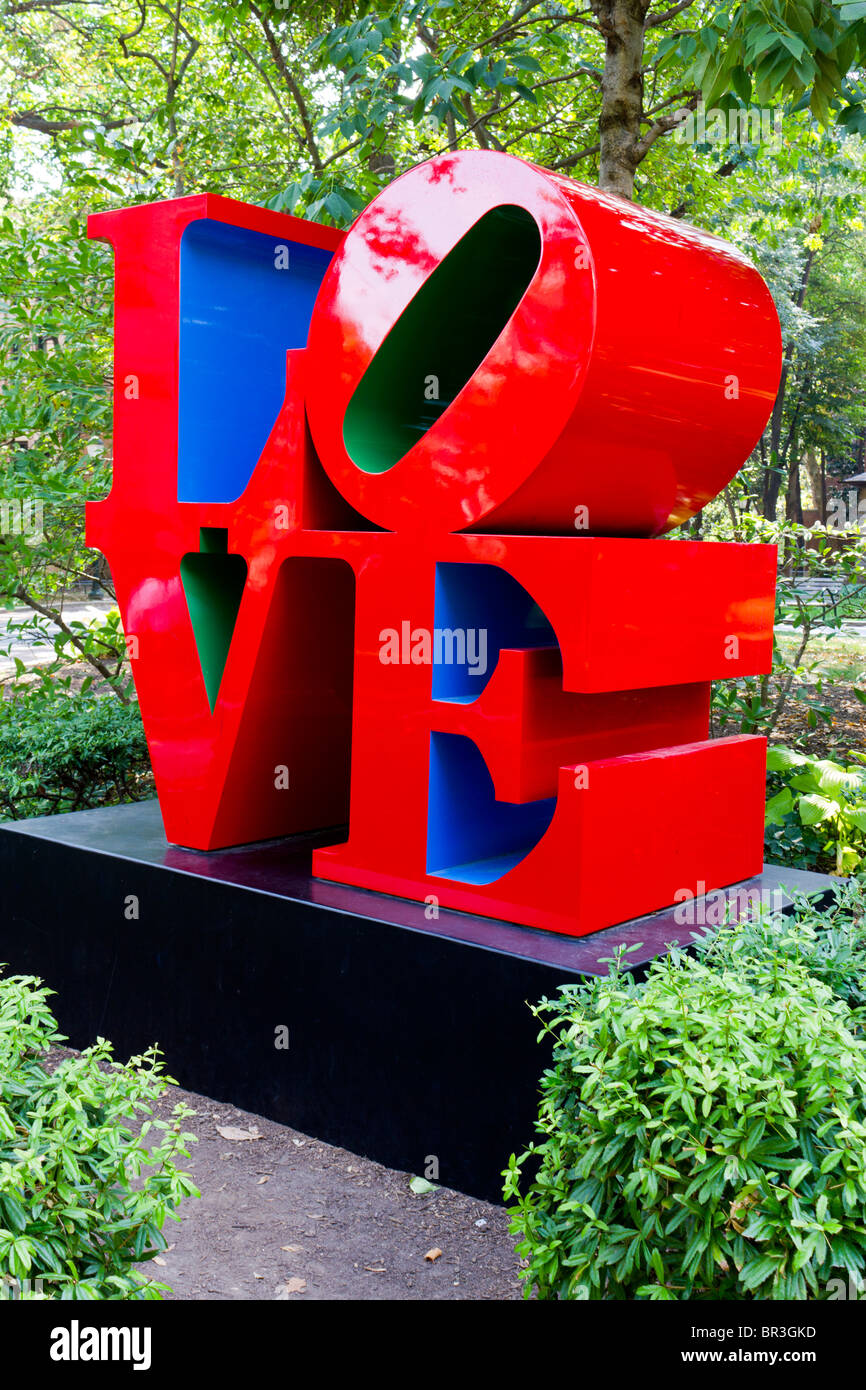 Amore scultura, University of Pennsylvania campus, Philadelphia, Stati Uniti d'America Foto Stock