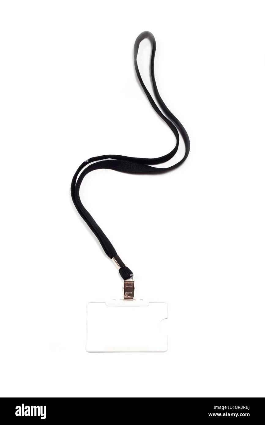 Corporate ID tag sulla striscia nera Foto Stock