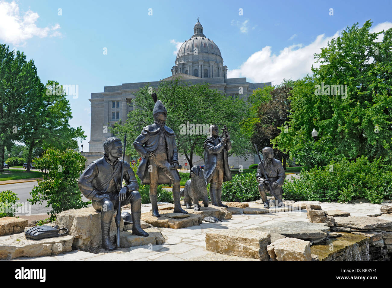 Lewis e Clark sentiero Plaza State Capitol Jefferson City Missouri Foto Stock