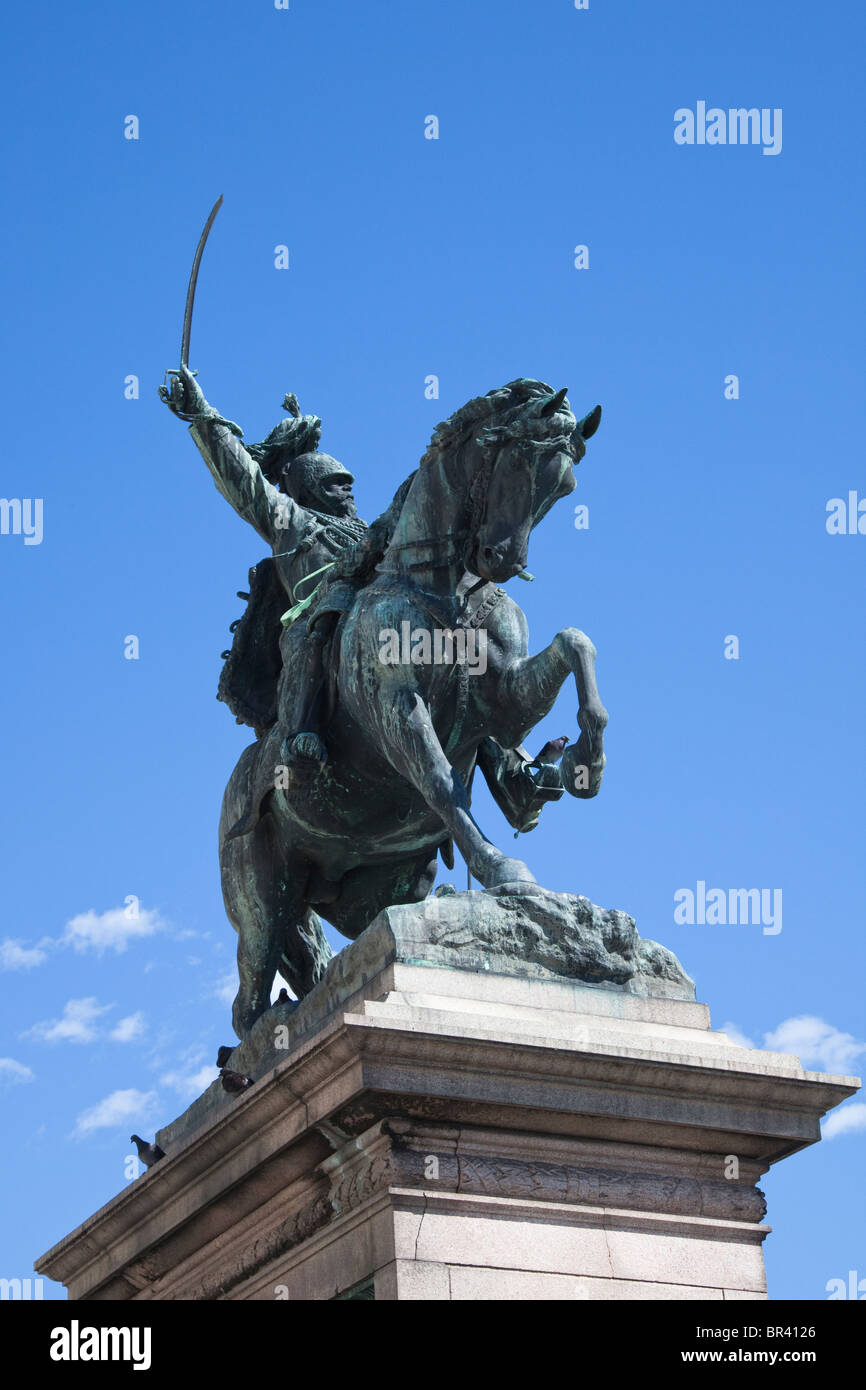 Statua di Vittorio Emanuele, primo re d'Italia. Situato sulla riva Deglia Schiavone, Venezia, Italia Foto Stock