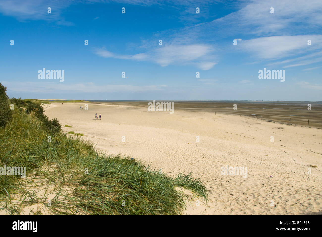 La spiaggia e le dune a Langeoog, Germania Foto Stock
